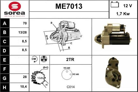 Sera ME7013 - Стартер avtolavka.club