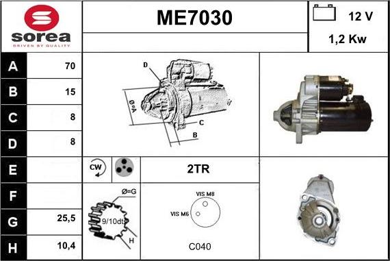 Sera ME7030 - Стартер avtolavka.club