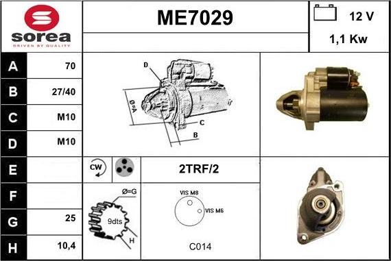 Sera ME7029 - Стартер avtolavka.club