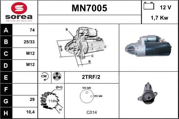 Sera MN7005 - Стартер avtolavka.club