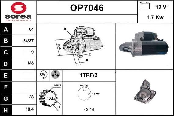 Sera OP7046 - Стартер avtolavka.club