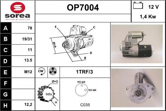 Sera OP7004 - Стартер avtolavka.club