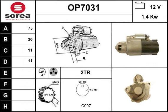 Sera OP7031 - Стартер avtolavka.club