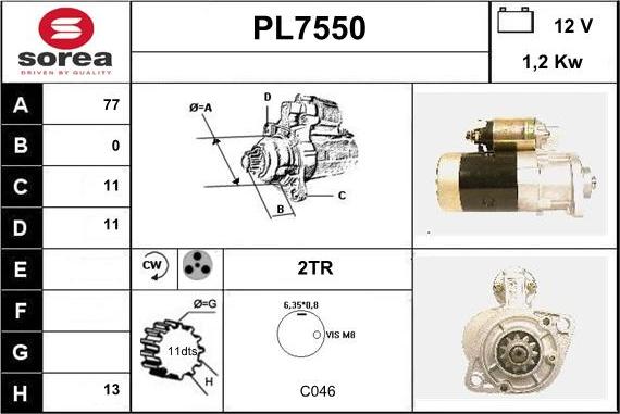 Sera PL7550 - Стартер avtolavka.club