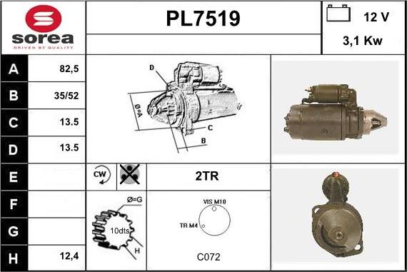 Sera PL7519 - Стартер avtolavka.club