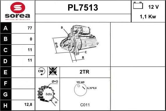 Sera PL7513 - Стартер avtolavka.club