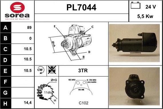 Sera PL7044 - Стартер avtolavka.club