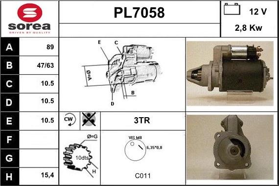 Sera PL7058 - Стартер avtolavka.club