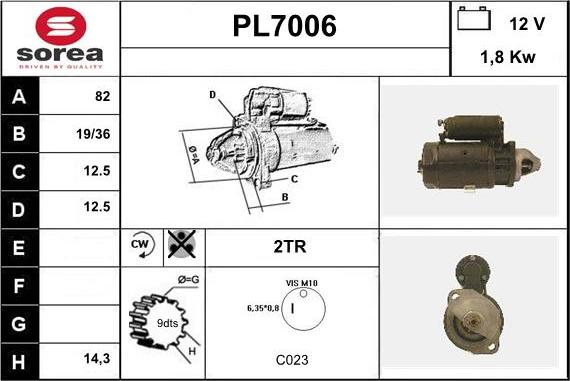 Sera PL7006 - Стартер avtolavka.club