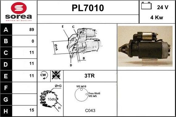 Sera PL7010 - Стартер avtolavka.club