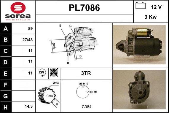 Sera PL7086 - Стартер avtolavka.club