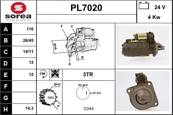 Sera PL7020 - Стартер avtolavka.club