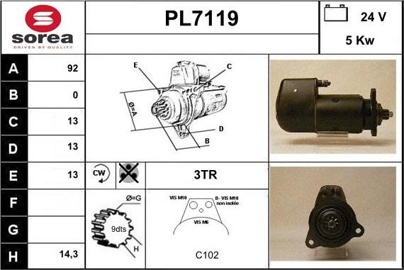 Sera PL7119 - Стартер avtolavka.club