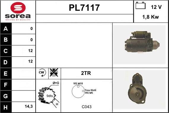 Sera PL7117 - Стартер avtolavka.club