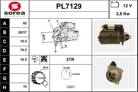 Sera PL7129 - Стартер avtolavka.club