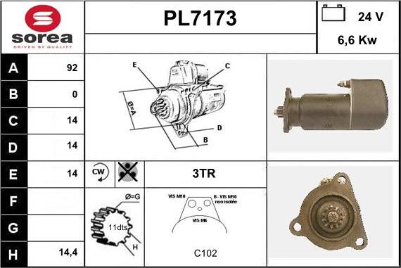 Sera PL7173 - Стартер avtolavka.club