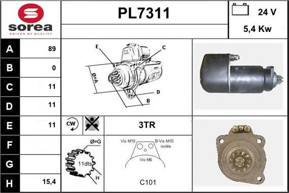 Sera PL7311 - Стартер avtolavka.club