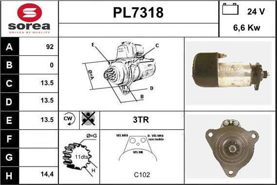 Sera PL7318 - Стартер avtolavka.club