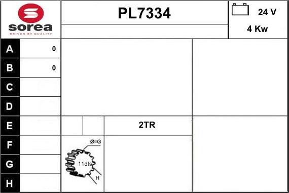 Sera PL7334 - Стартер avtolavka.club