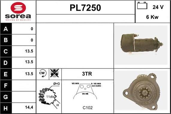 Sera PL7250 - Стартер avtolavka.club