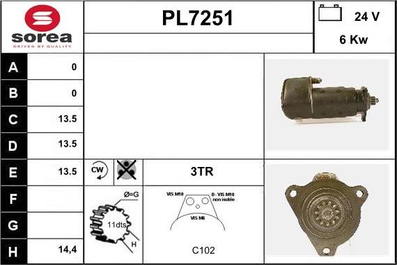 Sera PL7251 - Стартер avtolavka.club