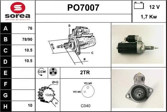 Sera PO7007 - Стартер avtolavka.club