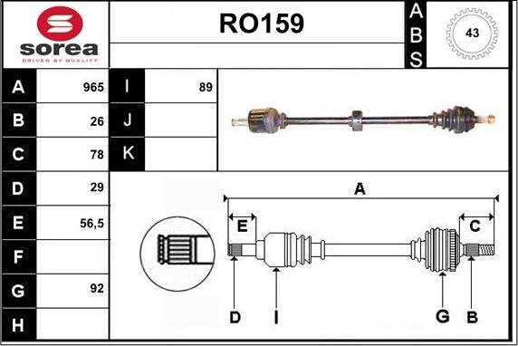 Sera RO159 - Приводний вал avtolavka.club