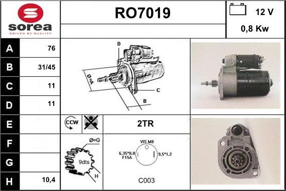 Sera RO7019 - Стартер avtolavka.club