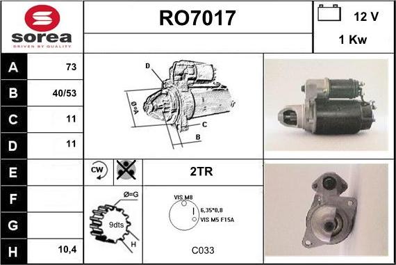 Sera RO7017 - Стартер avtolavka.club