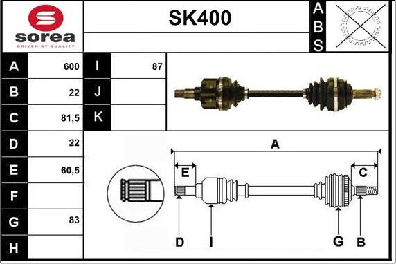 Sera SK400 - Приводний вал avtolavka.club