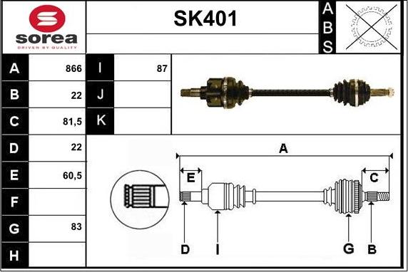 Sera SK401 - Приводний вал avtolavka.club