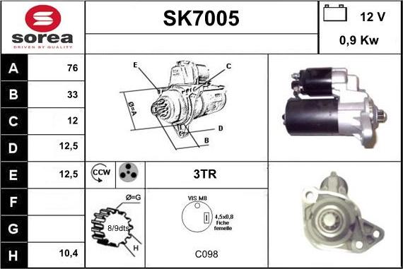 Sera SK7005 - Стартер avtolavka.club