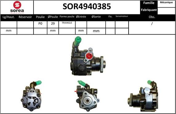 Sera SOR4940385 - Гідравлічний насос, рульове управління, ГУР avtolavka.club