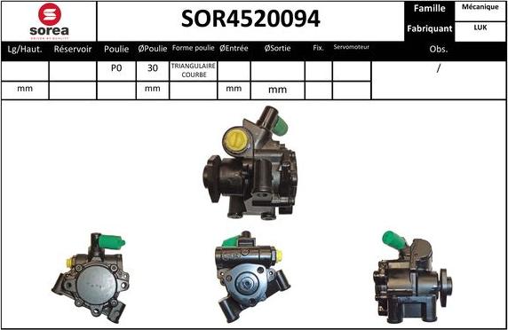 Sera SOR4520094 - Гідравлічний насос, рульове управління, ГУР avtolavka.club