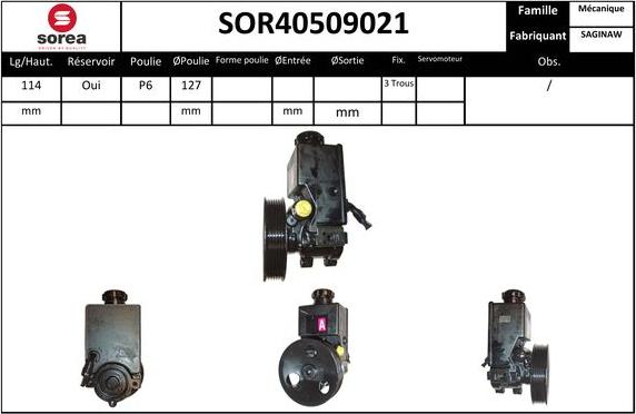 Sera SOR40509021 - Гідравлічний насос, рульове управління, ГУР avtolavka.club