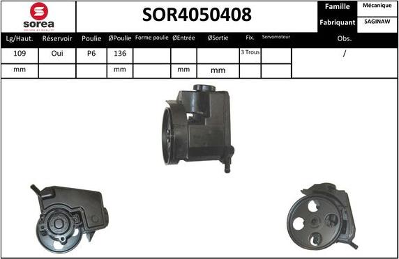 Sera SOR4050408 - Гідравлічний насос, рульове управління, ГУР avtolavka.club