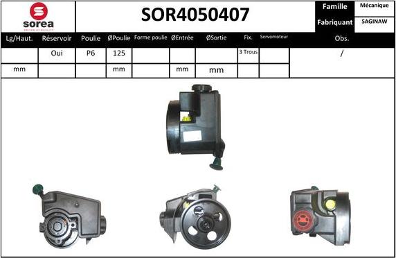 Sera SOR4050407 - Гідравлічний насос, рульове управління, ГУР avtolavka.club