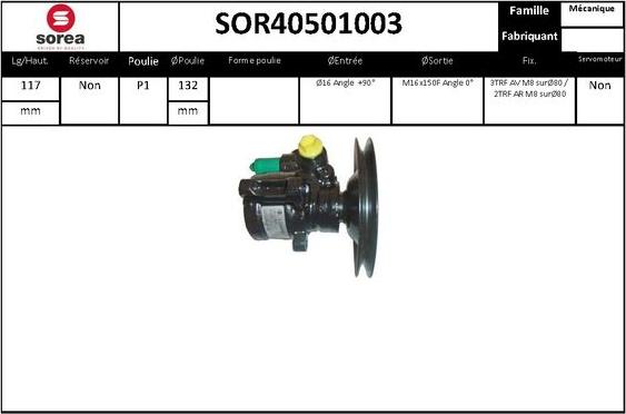 Sera SOR40501003 - Гідравлічний насос, рульове управління, ГУР avtolavka.club