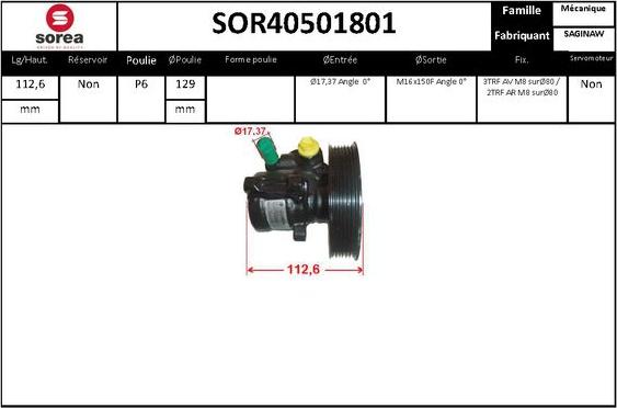 Sera SOR40501801 - Гідравлічний насос, рульове управління, ГУР avtolavka.club