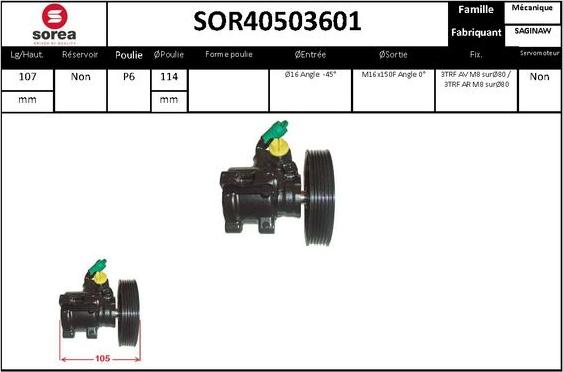 Sera SOR40503601 - Гідравлічний насос, рульове управління, ГУР avtolavka.club