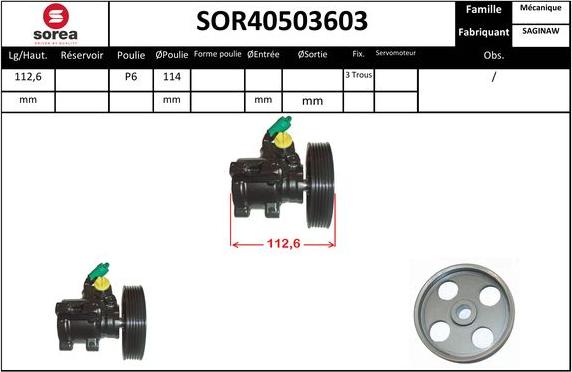 Sera SOR40503603 - Гідравлічний насос, рульове управління, ГУР avtolavka.club