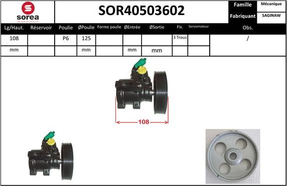 Sera SOR40503602 - Гідравлічний насос, рульове управління, ГУР avtolavka.club