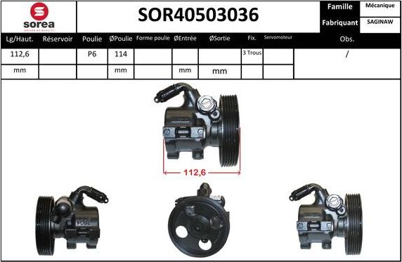 Sera SOR40503036 - Гідравлічний насос, рульове управління, ГУР avtolavka.club