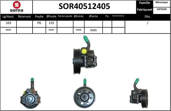 Sera SOR40512405 - Гідравлічний насос, рульове управління, ГУР avtolavka.club