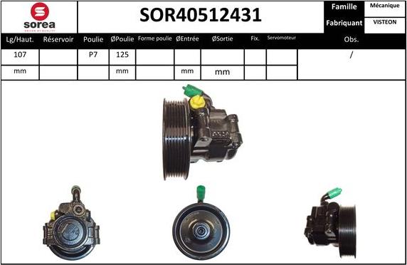 Sera SOR40512431 - Гідравлічний насос, рульове управління, ГУР avtolavka.club