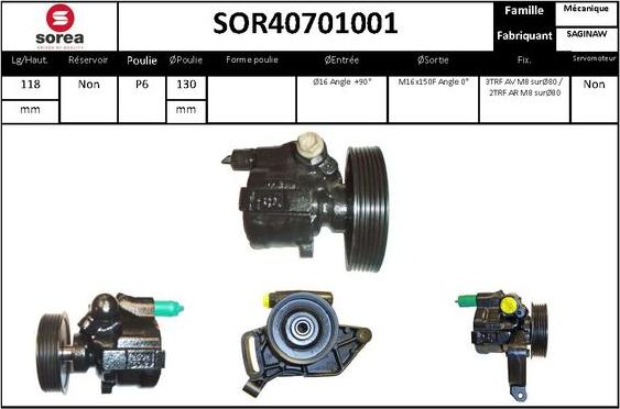 Sera SOR40701001 - Гідравлічний насос, рульове управління, ГУР avtolavka.club