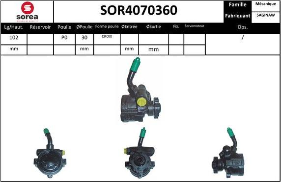 Sera SOR4070360 - Гідравлічний насос, рульове управління, ГУР avtolavka.club