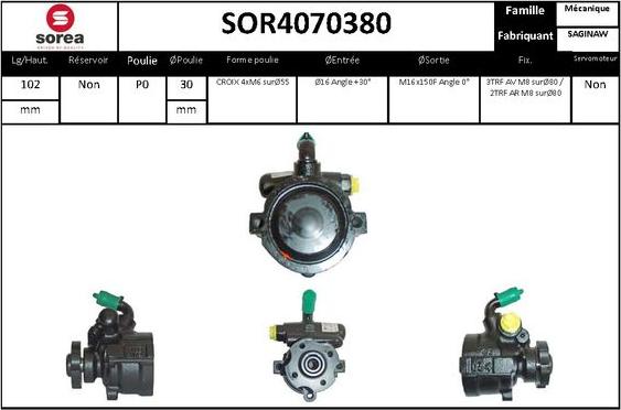 Sera SOR4070380 - Гідравлічний насос, рульове управління, ГУР avtolavka.club