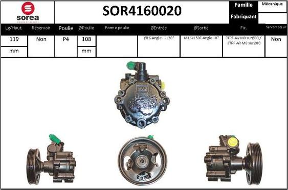 Sera SOR4160020 - Гідравлічний насос, рульове управління, ГУР avtolavka.club