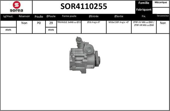 Sera SOR4110255 - Гідравлічний насос, рульове управління, ГУР avtolavka.club